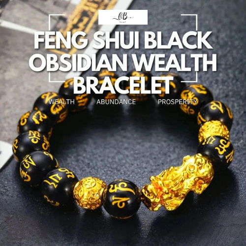 Feng Shui Black Obsidian Wealth Bracelet - Wealth, Abundance, Prosperity