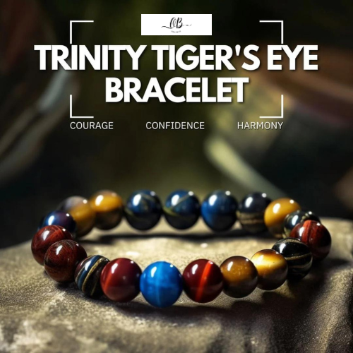 Trinity Tiger's Eye Bracelet - Courage, Confidence, Harmony