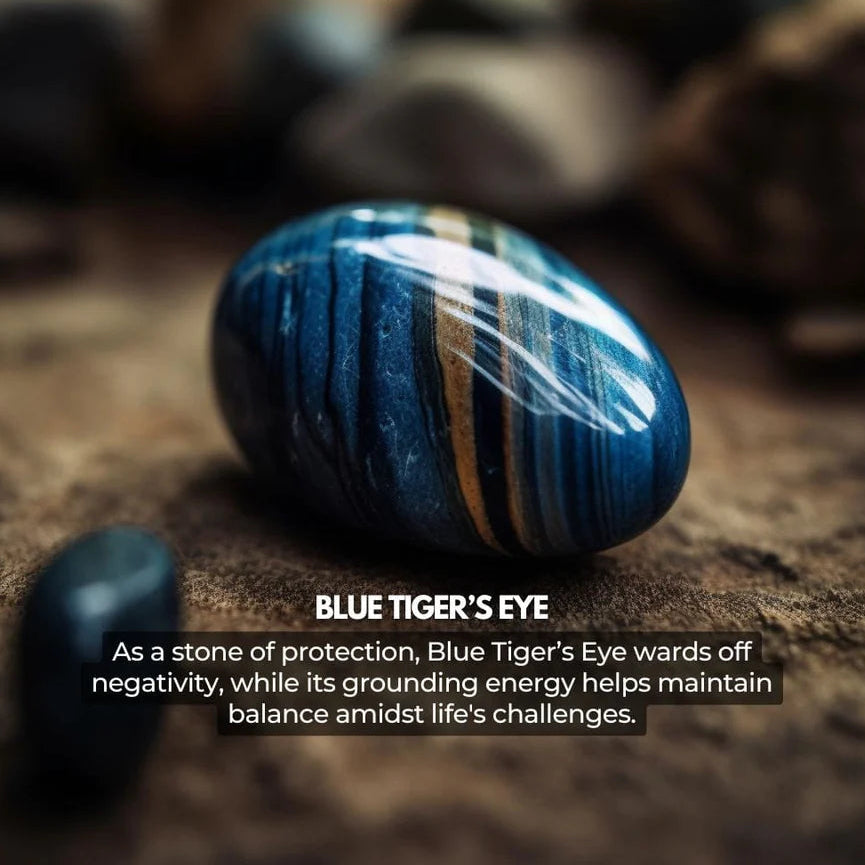 Blue Tiger's Eye Bracelet - Clarity, Balance, Protection