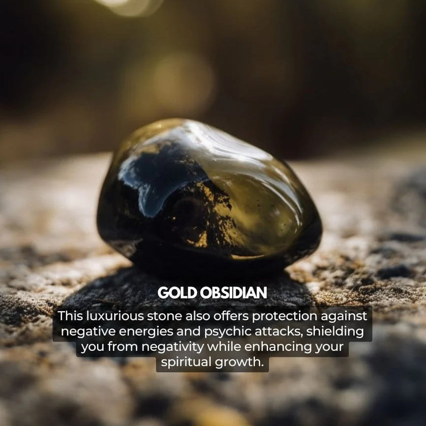 Gold Obsidian Bracelet - Confidence, Protection, Abundance