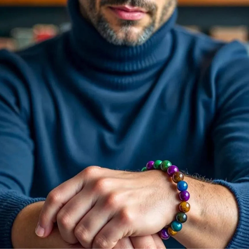 Take Control Of Your Energy - Nebula Multicolor Tiger's Eye Bracelet