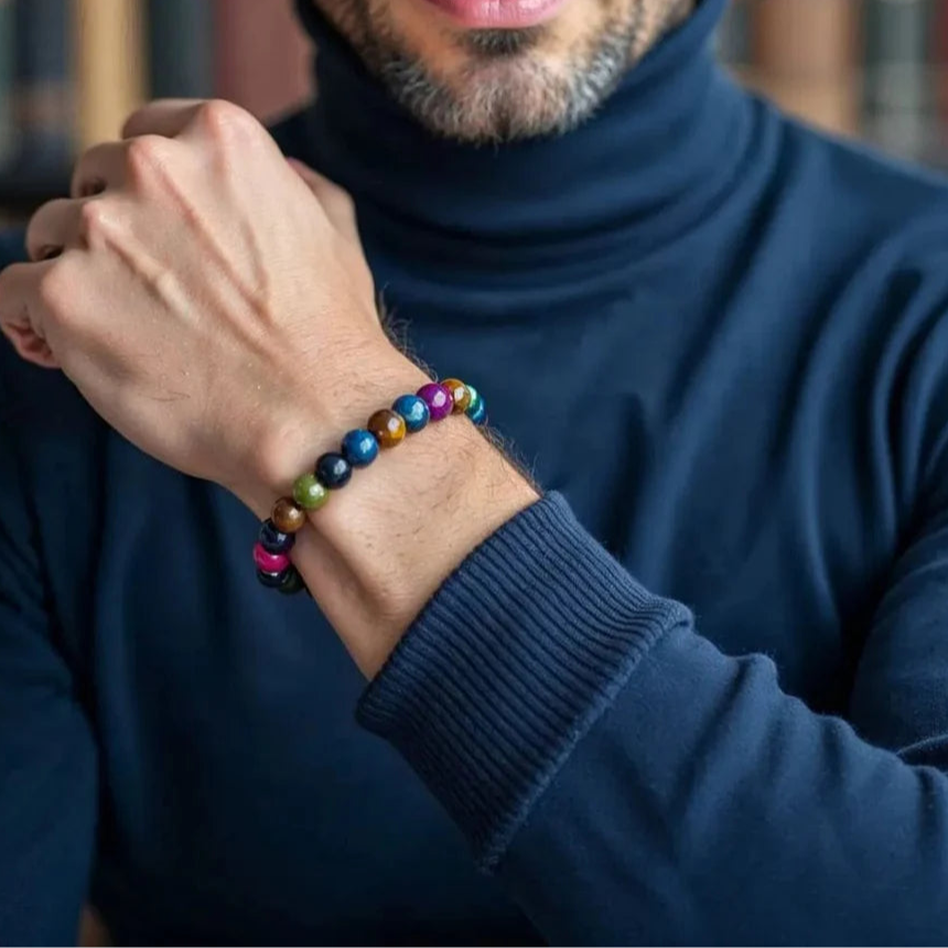 Take Control Of Your Energy - Nebula Multicolor Tiger's Eye Bracelet