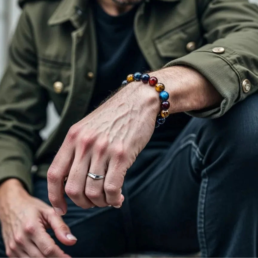 Trinity Tiger's Eye Bracelet - Courage, Confidence, Harmony